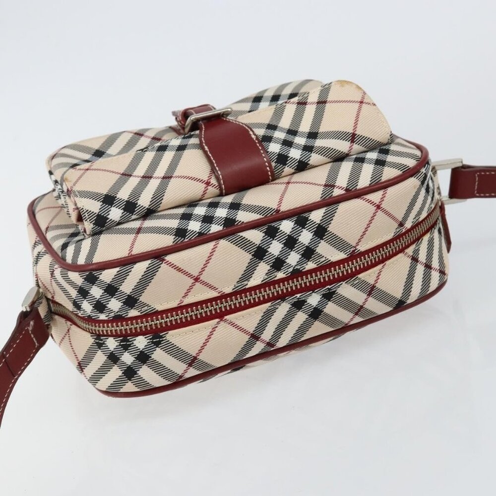 Authentic BURBERRY Nova Check Blue Label Shoulder Bag Canvas Beige Silver - Picture 13 of 16